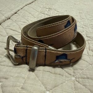 Croakies Tan and Blue Men's Fish Belt